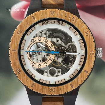 БОБО ПТИЦА Механични Часовници С Хронограф Дървени Мъжки Ръчен Часовник Най-добрата Марка Луксозни Часовници да се Коригира Името на Подарък Кутия