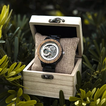 БОБО ПТИЦА Механични Часовници С Хронограф Дървени Мъжки Ръчен Часовник Най-добрата Марка Луксозни Часовници да се Коригира Името на Подарък Кутия 5