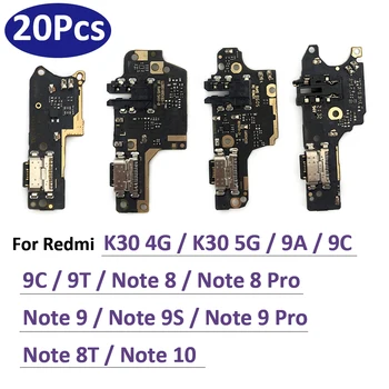 20 бр., USB Порт За зареждане на Такси Гъвкав Кабел Свързващи части За Xiaomi Redmi 9А 9В 9T K30 5G и 4G Note 8 8T 9S 9 Pro 10 Бързо зареждане 0