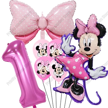 Disney Мини Маус Момиче Принцеса Фолио 32 инча Балони Розово Рожден Ден Украси Балони Детски Душ Деца Играчка Мини маус 0