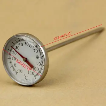 Сигурен термометър изпитване на температурата на кафе, ядене на мляко сензор неръждаема стомана varia с голям Циферблат 5