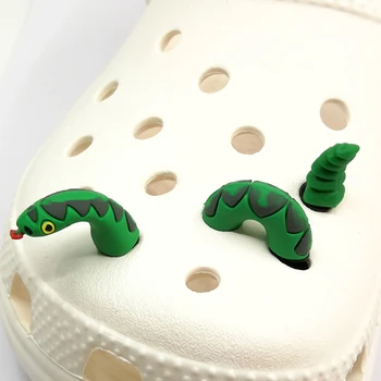 Мини PVC Карикатура Обувки Обтегач Зелена змия Аксесоари Обтегач За Обувки Дупка Обувки Крокодил Обувки Чар Карикатура Декоративни 2022