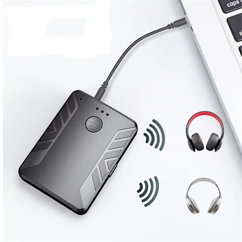 Безжична Bluetooth съвместим адаптер 5.0 позволява едновременно свързване на две слушалки - домашен и автомобилен приемник-предавател