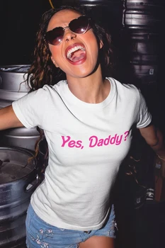 yes татко тениска забавната женска тениска с къс ръкав графична хипстерская тениска