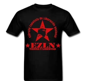 Тениска Zapatista Ezln Star Tierra Y Libertad С Мъжки Маска, Мода Мъжка Тениска 2020 година, Топла Разпродажба, Мъжки t-shirt, Модни Стръмни Рубашкиcamisetas 
