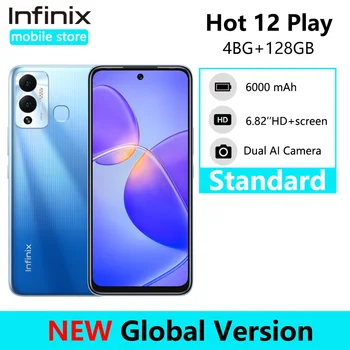Infinix Hot 12 Play 4 GB 128 GB Мобилен телефон 6000 mah Батерия 6,82 