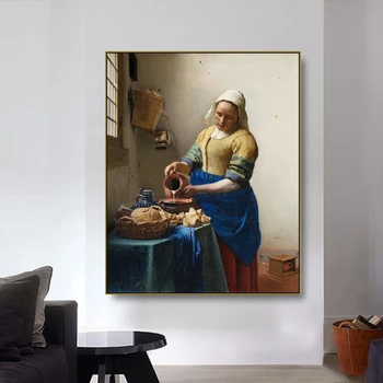 Известен Пейтинг се, че една доячка Холандския Художник Йоханнеса Плакат и Щампи Стенно Изкуство Платно Картина за Хола