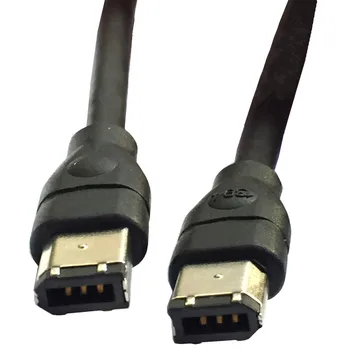 Черен кабел IEEE 1394 Firewire 400 - Firewire 400, 6-пинов / 6-пинов мъжки / мъжки - 10 МЕТРА 2