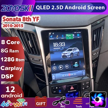 За Hyundai Sonata Android 11 yf безжичната 8 2010-2015 Вертикален Екран Tesla Автомобилен GPS Навигация Мултимедиен Радио Плеър Carplay Всичко в едно
