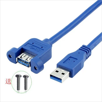 Кабел USB 3.0 Удължител от мъжа към Жената удължител за кабел, кабел Двойно Екраниран Винт за Монтиране на панел 0,3 М 0,6 М 1 М На 1,5 М, 3 М и 5 М