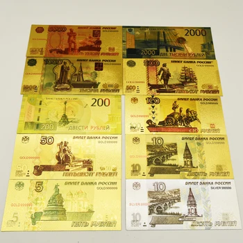 Прекрасни Банкноти От Руската Златно Фолио 2000 Рубли, Калъф За Фалшиви Пари, Набор От Подбрани Бизнес Подаръци 1