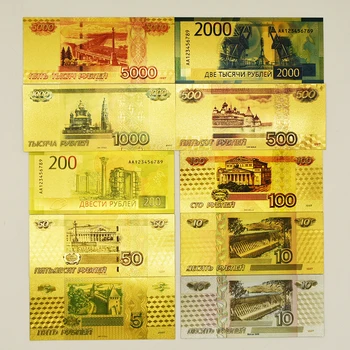 Прекрасни Банкноти От Руската Златно Фолио 2000 Рубли, Калъф За Фалшиви Пари, Набор От Подбрани Бизнес Подаръци 3