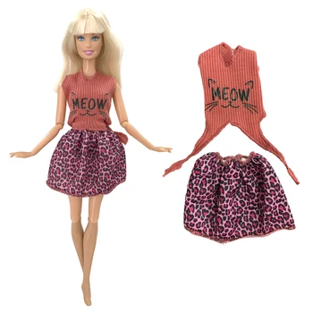 Официален NK, 1 бр., дрехи с хубав модел за Куклата Барби, Лятна Пола, Червена Жилетка, Къси Панталони, Аксесоари за Детска Игра Къща
