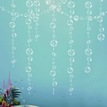 2 м Цветни Пузырьковые Гирлянди Под Морето Вечерни Украса В Океана Теми Кръг Висящ Банер Русалка Момиче, Подарък За Рожден Ден