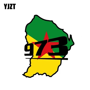 YJZT 11,6 см * 13,6 см автоаксесоари Guyane 973 Флаг Карта Стикер на колата Стикер на Каската 6-1276