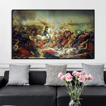 Известният Живопис Плакати и Щампи Стенно Изкуство Платно Картина на Жан Гро - Битката при Абукире Картина за вашия интериор на Хола, Без Рамка 0