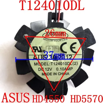Безплатна доставка T124010DL за ASUS HD4550 HD5570 37 мм DC12V 0.1 A 2PIN фен видео карти 0