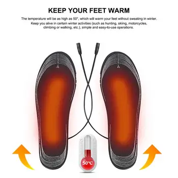 Зимни Стелки С Електрически Нагревател, USB Нагревательная Топло За Краката, Термообувь, Чорапи, Топли Стелки С Подгряване, Миещи, Пълна Треска на Краката, Унисекс