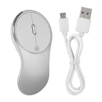 Ергономична Безжична мишка от алуминиева сплав Q8 2,4 G със зареждането на Android / Apple / Microsoft-Сребърен