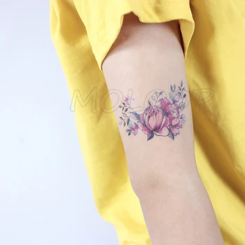 Татуировки Стикер Боди-Арт розово цвете мастило растение роза Малък Елемент на ръчно Прехвърляне на Вода Временна Фалшива татуировка на дете, момиче, момче