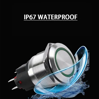 19 мм висок ток 10A водоустойчив метален бутон превключвател на led миг светлина заключване автомобилен двигател захранване 3-6 В 12-24 В 110-240 v 4