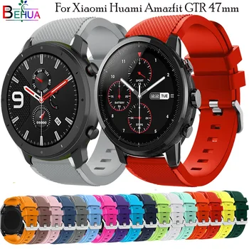 За xiaomi Huami Amazfit GTR 47 мм 22 мм силикон смарт-watchband Huawei watch GT 46 мм взаимозаменяеми каишка гривна