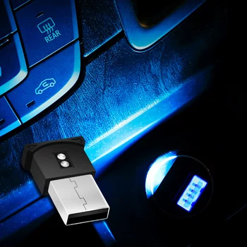 7 цвята в 1 Преносимото USB мини лампа, авто led лампа, декоративна лампа за интериора на колата, неонова лампа за моделиране на интериора в колата