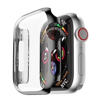 Защитно покритие за КОМПЮТЪР, пълен калъф За Apple Watch 4 44 мм 40 мм за iwatch band 4, Ультратонкая Прозрачна Пластмасова рамка, Защитен калъф за екрана