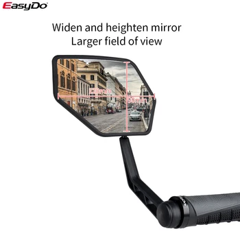 EasyDo Велосипеден Волан Огледало за Обратно виждане Планинско Колоездене Широк Диапазон за Обратно виждане Регулируем Рефлектор HD Куполна Стъкло Здрав 2