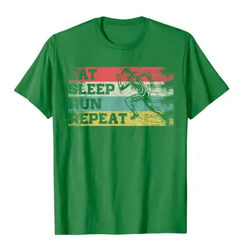 Реколта Ретро Eat Sleep Run Повторение На Забавен Бягане Бегач Подарък Тениска Купони Мъжки Тениски Обикновени Памучни Тениски Всеки Ден 3