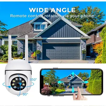 Wifi IP Камера HD Монитор за Нощно Виждане Безжичен Интелигентен Дом на 360 градуса Въртяща Led Инфрачервен Детектор за Движение Мини Камера