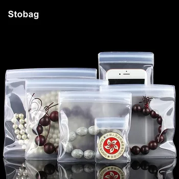 StoBag 30 Тел EVA Утолщают Прозрачни Найлонови Торбички с Цип Подарък Копчета Опаковане на Бижута, за Декорация, За Съхранение на Малки по Размер Домашна Употреба