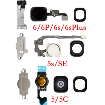 За iPhone 5 5c 5s 6 6P 6s Plus Бутон Home Ключ Гъвкав Кабел И Метална Скоба Притежателя С Подмяна на Гумени Уплътнения