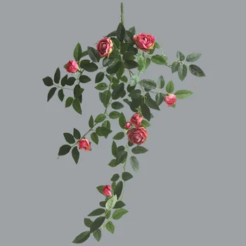 Роза пъпка на Цвете Лоза Сватбен Декор на Стените направи си САМ Украса на Дома Градина Изкуствени Цветя за Декорация