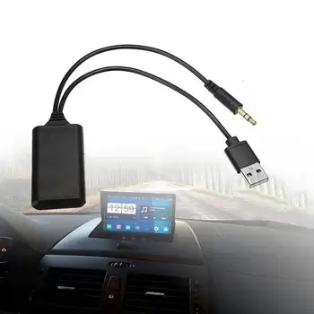 Висококачествен Универсален Автомобилен 12 Bluetooth Модул Адаптер за Стерео Кабел AUX-IN 3,5 ММ Жак Безжични Радио Адаптер Aux USB НОВА 2