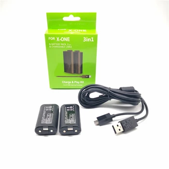 За XBOX ONE Акумулаторна батерия + Зарядно устройство + 2,75 м USB Кабел за Зарядно устройство за Xbox One S X Безжичен Гейм Контролер Геймпад 1