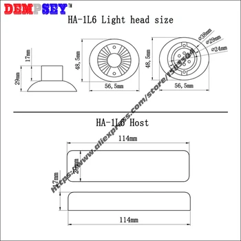 Dempsey Высокомощный led ефекта на светлинни главоболие сигнал, лампа, ченге/Авто червено и синьо Авариен скрит 36 W Сигнал, лампа, DC12V/ 24 В (HA-1L6) 3