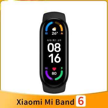 Xiaomi Mi Band 6 Умен Гривна 7 Цвята AMOLED Екран Mi Band 6 Кислороден Фитнес гривна Bluetooth Водоустойчив VS Smart Band 5