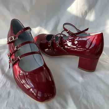 Нови Обувки Mary Jane, Дамски Обувки-лодка с Квадратни пръсти, Пикантен дамски Обувки На Висок Ток с Катарама, Модни Дамски Обувки За Партита, Zapatos De Mujer