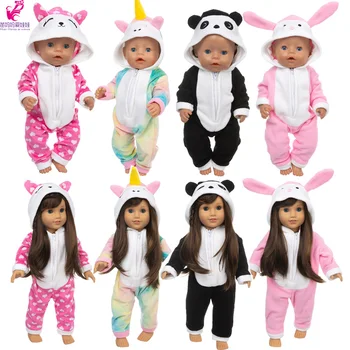43 см дрехи за кукли розов гащеризон с заек 40 см Nenuco Ropa y su Hermanita 18 инча облекло за кукли за момичета пижамный комплект 1