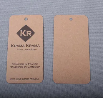 Персонални печатни крафт-етикетите paperboard Дръжките на потребителски форми на достъпен дизайн минимум 1000 бр. / лот