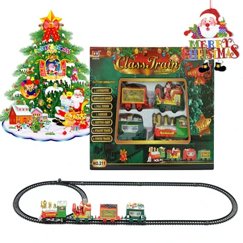 Коледен Влак, Определени Релсови Пътища Играчки За Коледни Подаръци Играчки На Железопътните Линии Играчка Електрически Влак Е Играчка За Деца Дете 0