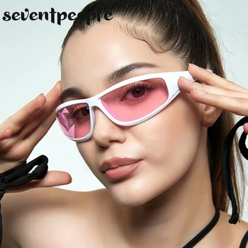 Спортни Очила Y2K Слънчеви Очила 2000-те години на Киберпънк Слънчеви Очила за Жени Steampunk Очила Мъжки Трендови Продукти Розови Oculos De Sol