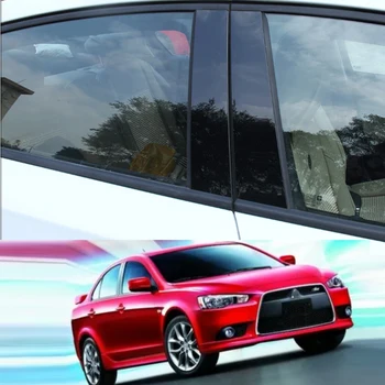 6 бр./компл. Стъкла Централна Часова Завърши Auto Външна Декоративна Фолио Против Надраскване Етикети За Mitsubishi Lancer Автомобилни Аксесоари