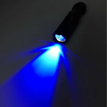 UV Led Фенерче 365nm Бял/395nm Лилаво Фенер на Uv Ултравиолетова Blacklight за Проверка на Парите AA Батерия UV-Лампа 2