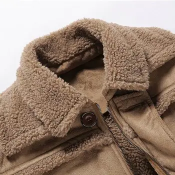 Яке антични шевни плътен Цвят палто за зимата термална вълнена мъжки за на Открито 4