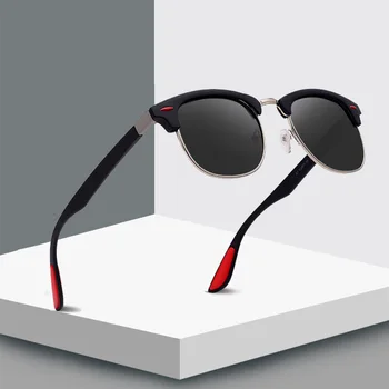 TR90 Поляризирани Слънчеви Очила за Мъже И Жени, Квадратни Слънчеви Очила без Рамки 2022, Луксозни Маркови Дизайнерски Очила с Лъчи, Нюанси на Реколта