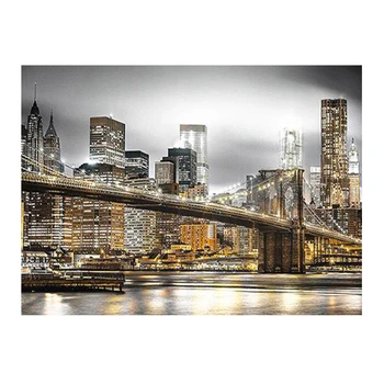 Нощен изглед на града, пълна с бормашина, диамантена живопис 5D мозайка бродерия Ню Йорк, Лас Вегас пейзаж Венеция САМ диамантена деко бродерия 5