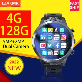 НОВ LZAKMR X600S 4G LTE Android Smartwatch С Двойна Камера, 4G 128 GB GPS Човек WiFi видео разговори Температурна Игра За IOS, Android HUAWEI