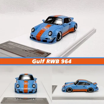 1:64 GULF Custom Limited 911 964 RWB Смола Диорама Модел Автомобил Колекция Миниатюрни Играчки Carros